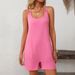 Stylish Backless Sleeveless Jumpsuit For Women, Loose Fit High Waist Romper With Adjustable Ties For Beach Vacation And Summer Outings_ecoleips.com