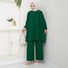 Source Factory Cross-Border Women's Clothing Middle East Muslim Spring And Autumn Solid Color Casual Loose Round Neck_ecoleips.com