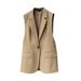Women's Clothing Autumn Loose Outer Sleeveless Spring And Autumn Sleeveless Suit Vest Vest Jacket_ecoleips.com