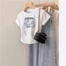 Women's Pure Cotton Short Sleeve T-Shirt Shoulder Cutout Summer Design Unique Style Pleated Waist Cinching Irregular Versatile Top_ecoleips.com