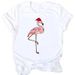 New Merry Christmas Tree Santa Claus Vintage Crew Neck Loose Women's T-Shirt Short Sleeve_ecoleips.com