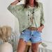 Cross-border European And American Spring/Summer V-neck Diamond Pattern Hollow Bat Sleeve Women's Knit Sweater_ecoleips.com