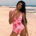 Women's Clothing Pink Fresh One Piece Swimsuit Beach Vacation Style Sexy Fit True To Size Polyester_ecoleips.com