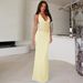 European And American Women's Fashion 2025 Summer New Style Fashionable Sexy Mesh Patchwork Backless Deep V Sheer Tie-Up_ecoleips.com