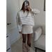 Autumn And Winter Vintage Contrast Striped Lapel Pullover Loose Knit Loose Versatile Sweater Girl_ecoleips.com