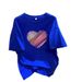 Summer New Style Women's White T-Shirt Heart Shaped Crew Neck Short Sleeve Fashionable Versatile Loose Fit Stylish Design_ecoleips.com