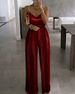 Elegant Wide-Leg Jumpsuit With Beaded Straps & Cinched Waist – Summer Women's Fashion In Metallic Colors (S-5XL)_ecoleips.com