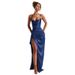 Women's Clothing Elegant Slim Fit Satin Evening Dress Pleated Sexy New Summer Style_ecoleips.com