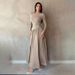 Women's Clothing Fashionable And Elegant Elegant Long-Sleeve Knit Dress For Women – Wrinkle-Resistant A-Line Midi Dress (Beige/Black/Red) – S/M/L/XL_ecoleips.com