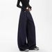 American-style Early Autumn New Loose-fitting Women's Jeans, High-waisted, Slimming, Versatile, Vintage, Floor-length,_ecoleips.com