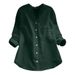 Export Overstock Of Italian And French Designer Brands, Women's Clearance Linen Tops, Long-sleeve Cotton-linen V-neck_ecoleips.com