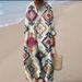Long Sleeve Shirt Dress For Women, Casual Floral 3D Print Sleeve Long Dress E023_ecoleips.com