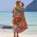 Women's Floral Print Beach Cover Up Dress - Lightweight 100% Cotton Kimono Robe For Swimwear, Sun Protection & Vacation, Boho Chic Summer Outerwear_ecoleips.com