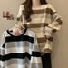 2026 New Striped Loose And Thin Women's Sweater_ecoleips.com