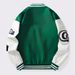 Women's Clothing Contrast Color Stitching Long Sleeve Letter Bear Patch Embroidery Loose Baseball Jacket_ecoleips.com
