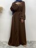 New High Quality Nida Muslim Kimono Abaya Eid Women's Dress Dubai Clothing Solid Color Islamic Long Robe Middle East Fashion 2XL_ecoleips.com