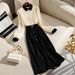 Women's Elegant Long Sleeve Shirt Dress Color Block Tunic Blouse Casual Office Wear Fashion Elegant Dress_ecoleips.com