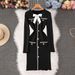 Elegant Bow-Knot Knit Dress With Ruffled Hem & Long Sleeves – Slim Fit Winter Short Dress For Women (Yellow/White/Black/Red, S/M/L/XL)_ecoleips.com