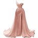 Women's Clothing New Evening Dress One Shoulder V Neck Retro Slit Sexy Party Performance Travel Wedding Evening Dress_ecoleips.com