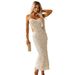 Women's Clothing Sequin Beaded Suspender Long Evening Dress Celebrity Party Slit Dress_ecoleips.com