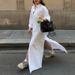 Talenza Loose Slit Long Dress For Women Single Breasted Lapel Pockets Shirt Summer Female Solid Fashion Casual Office Lady Dress_ecoleips.com