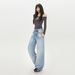 2025 Autumn New Korean Style Fashionable Ripped Wide-Leg Pants For Women, Versatile Loose Slimming Denim Trousers_ecoleips.com