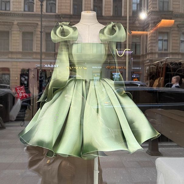 French Retro Bow Strapless Puffy Skirt Dress Suspender Birthday Party Women's New Style 2026_ecoleips.com