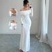 Women's Sexy Off Shoulder Shirred Bodycon Maxi Dress – Elegant Fall Evening Gown 2026_ecoleips.com