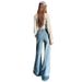 Sparkling Starry Rhinestone Flared Jeans For Women, 2026 Spring New High-Waisted Slim-Fit Bell-Bottom Pants_ecoleips.com