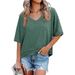 2026 European And American Cross-border Foreign Trade Spring-summer New Women's Clothing Solid Color V-neck_ecoleips.com