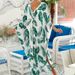 Cross Border Popular European And American Printed Chest Hand Woven Beach Cover Up Loose Large Size Holiday Bikini Outer Cover Up_ecoleips.com