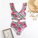 Women's Clothing Swimsuit Flower Printed Rotating Strap Women's Two Piece Bikini Swimsuit_ecoleips.com
