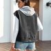 Women's Clothing New Style Washed One Row Denim Vest Waistcoat Trend_ecoleips.com
