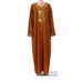 Fashion Long Clothing Slim Fit Muslim Robe Gold Foil Simple Dubai Women's Dress_ecoleips.com