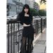 2025 Summer Women's Suit With Hollow Waist Tie Short Jacket And Simple Mesh Patchwork Long Pants Two-Piece Set_ecoleips.com
