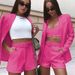 2024wish European And American Cross-Border Tops Shorts Suit Set Sexy Elegant Women's Fashion Casual Lapel Cardigan_ecoleips.com