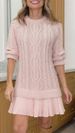 K Women's New Casual Fashion Fried Dough Twists Sweater Dress_ecoleips.com
