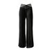 Women's Clothing Water Ripple High Waist Straight Casual Wide Leg Hollow Texture Loose Draping Trousers_ecoleips.com