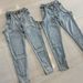 Women's High-Waisted Stretch Jeans With Asymmetrical Cutouts & Zip Details | Retro Distressed Denim Pants (Sky Blue, Navy, Charcoal)_ecoleips.com