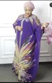 2025 Ethnic Digital Print Muslim Abaya Women's Dress Set_ecoleips.com