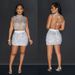 Women's clothing fashion women's clothing sexy hot diamond hollow vest skirt two-piece set_ecoleips.com