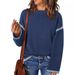 Women's Clothing Oversized Knit Sweater With Color-Block Detail – Cozy Acrylic Round-Neck Pullover For Women_ecoleips.com
