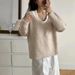 girl Sweet V-Neck Pullover Vest Two-Piece For Women 2025 Autumn Winter Korean Style Layered Knitted Sweater Set Top_ecoleips.com