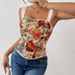 Retro Print French Herringbone Slimming Shapewear Vest Top Camisole Wearable As Outerwear Or Innerwear For Women_ecoleips.com