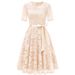 Women's Slim Fit Elegant Bow Dress Lace European American Style Spring Summer Fashion Cross Border Design_ecoleips.com