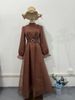Women's Clothing Spring New Half High Neck Mesh Elegant Slim Lantern Sleeve Dress Women_ecoleips.com