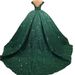 European And American Wedding Dress 2025 New Deep V One Shoulder Palace Style Big Fluffy Wedding Dress Trailing Wedding Dress_ecoleips.com