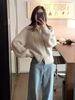 European Style High Collar Thick Knit Cardigan For Women 2026 Heavy Craft Twist Zipper Autumn Winter Thickened Knitted_ecoleips.com