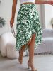 Women's Clothing Spring And Summer Flower Ruffled Mid Length Irregular Skirt_ecoleips.com