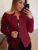 2025s S-5XL New Women's Fashion Solid Color Top Zipper Coat Small Suit_ecoleips.com